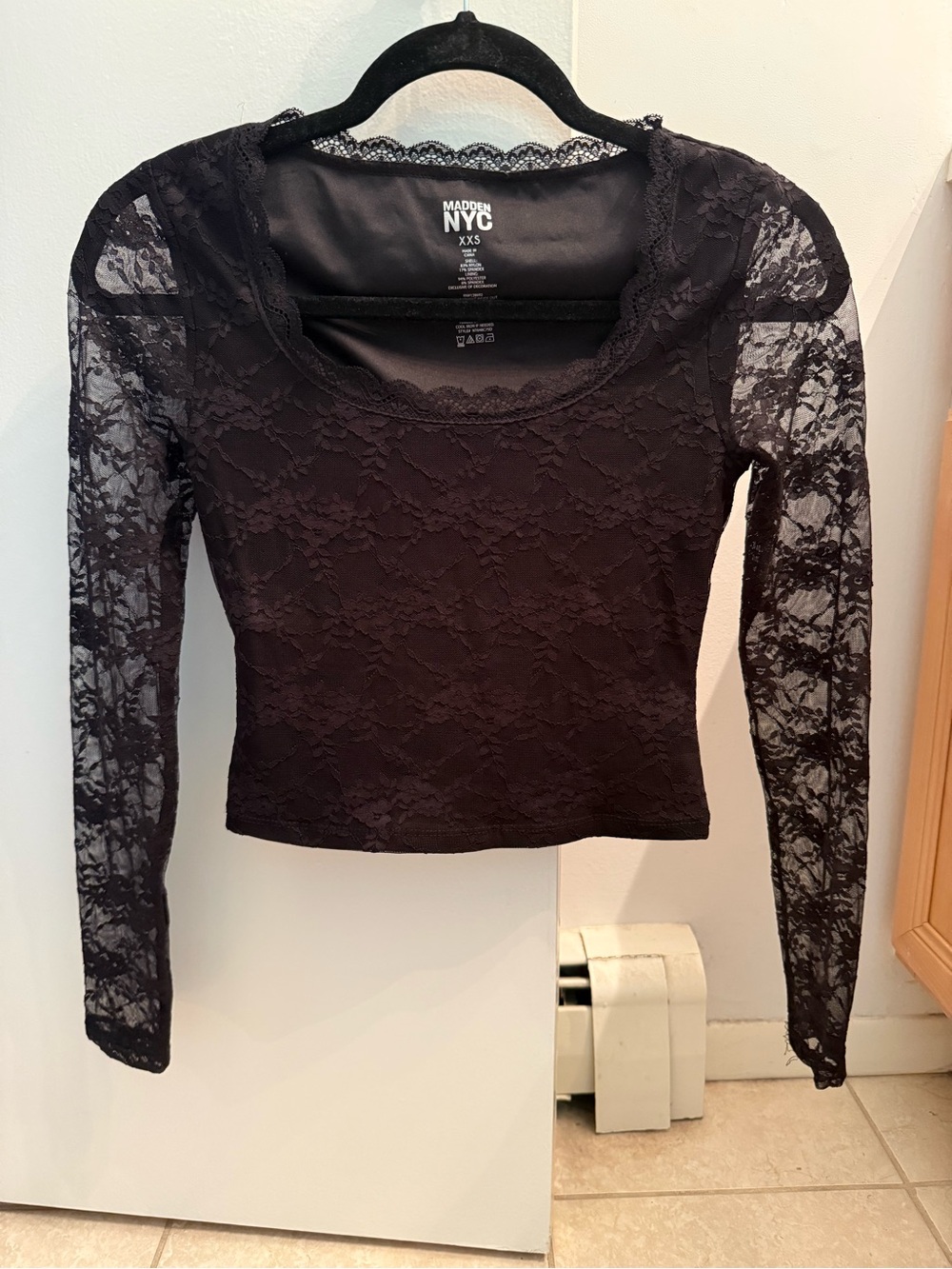 Madden NYC Women's Lace Scoop Neck Top